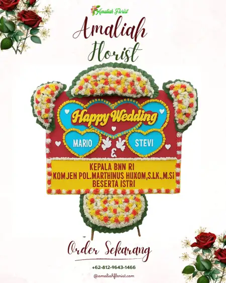 Papan Bunga Pernikahan Karang Mulya